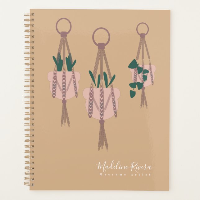 Agenda Macrame Artist Diseño hecho a mano Planta colgante (Anverso)