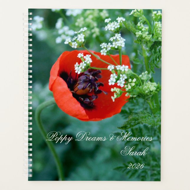 Agenda Macro Red Poppy | Artistic Personalized Journal (Anverso)