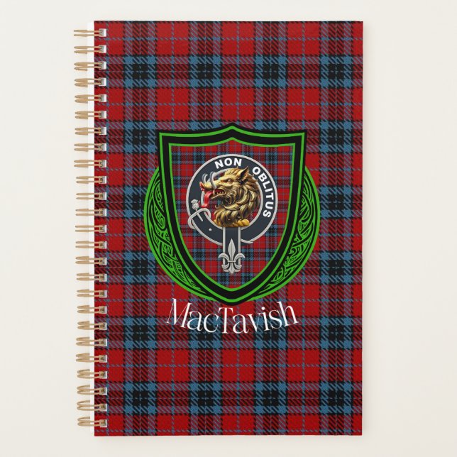 Agenda MacTavish Scottish Clan Tartan & Crest (Anverso)