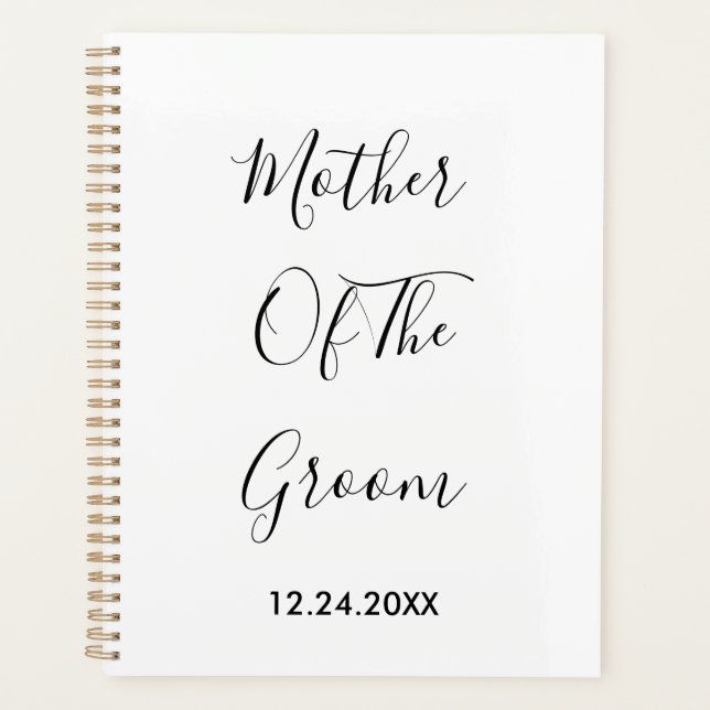 Agenda Madre De Los Bodas De Groom Simple Favor De Regalo (Anverso)