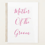 Agenda Madre Del Boda Groom Pink Simple Gift Favor<br><div class="desc">'Madre del novio' impreso en un texto hermoso y elegante,  este es un regalo perfecto o un favor de fiesta para la madre del novio. Puede personalizar cambiando el texto como desee.</div>