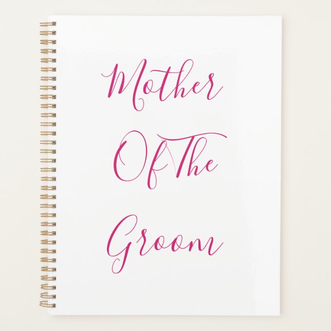 Agenda Madre Del Boda Groom Pink Simple Gift Favor (Anverso)