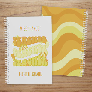 Agenda Maestra Groovy Yellow Retro Cute