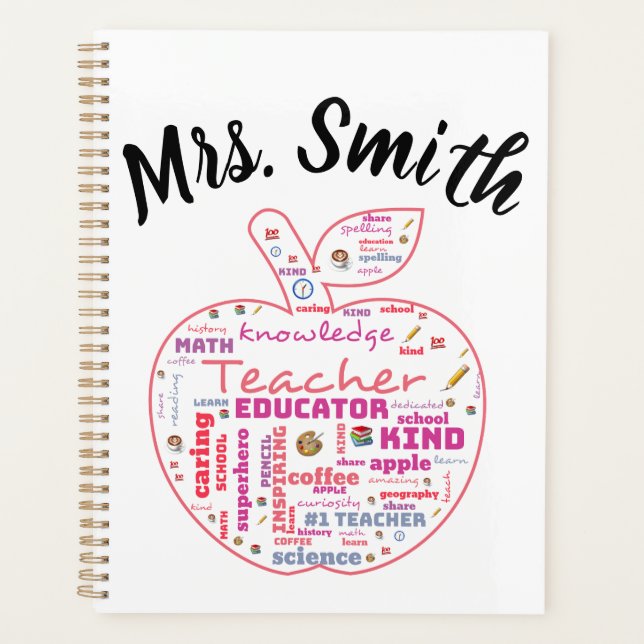 Agenda Maestra personalizada Apple Word Art (Anverso)