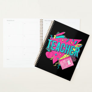 Agenda Maestro 90s Retro Colorido Maestro Regreso a la Es