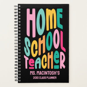 Agenda Maestro de Educación en Casa Tipografía Colorida