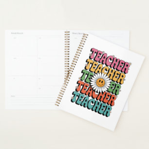 Agenda Maestro Groovy Flor de Margarita Retro Vuelta al C