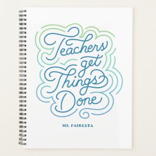 Agenda Maestros modernos de Swirl Blue Green hacen las co