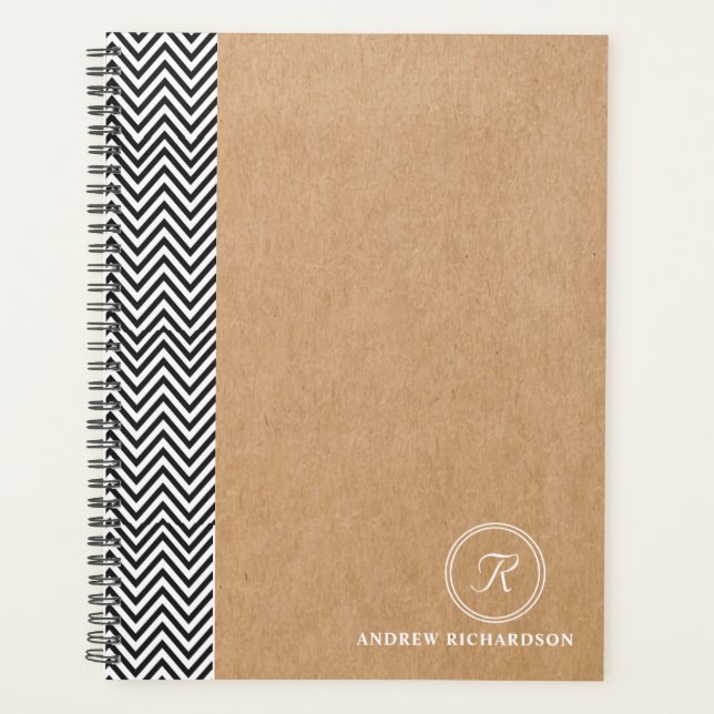 Agenda Maestros monogramados de Moda Chevron (Anverso)