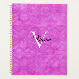 Agenda Magenta Batik Elegant Monograma Planner
