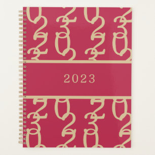 Agenda Magenta Gold Typography Modern 2023