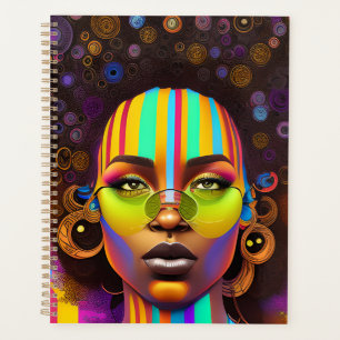Agenda Magia chica negra, melanina mujer, arcoiris pastel