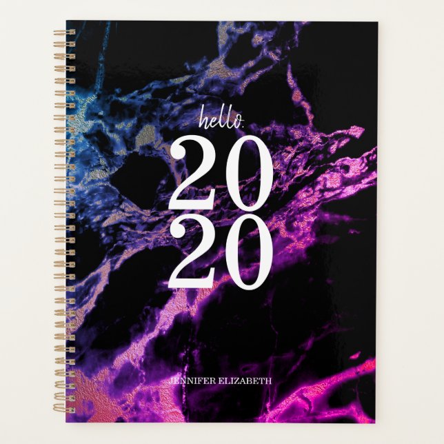 Agenda Magical Shine Purple Hello 2020 Cute (Anverso)