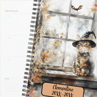 Agenda Magical Witch Cat Undated Appointment Book Diary