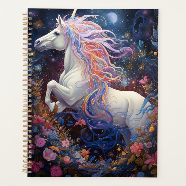 Agenda Magnífico arte de fantasía de caballo blanco (Anverso)