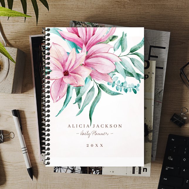 Agenda Magnolia bouquet acuarela negocios femeninos (Subido por el creador)