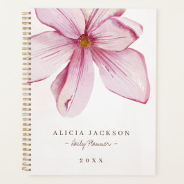 Agenda Magnolia rosa moderna acuarela negocios femeninos