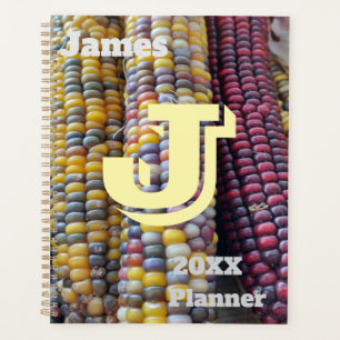 Agenda Maíz decorativo de colores con joyas, otoño