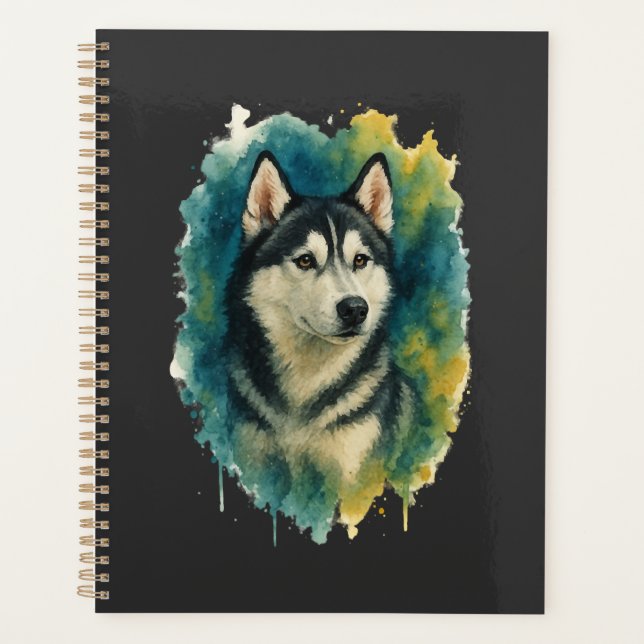 Agenda Majestad Acuarela Espíritu Husky (Anverso)