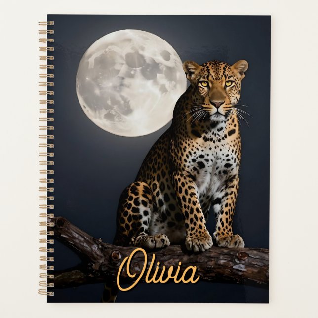 Agenda Majestic Leopard and Full Moon Personalized (Anverso)