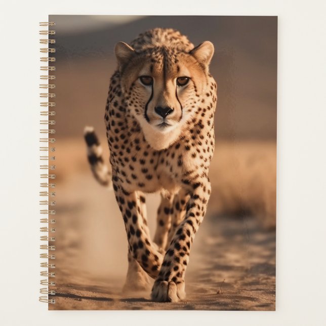 Agenda Majestic Wild Cheetah Running Photo (Anverso)