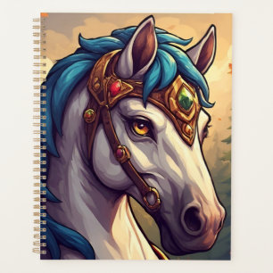 Agenda Majestuoso Caballo Blanco Adornado Con Joyas Dorad