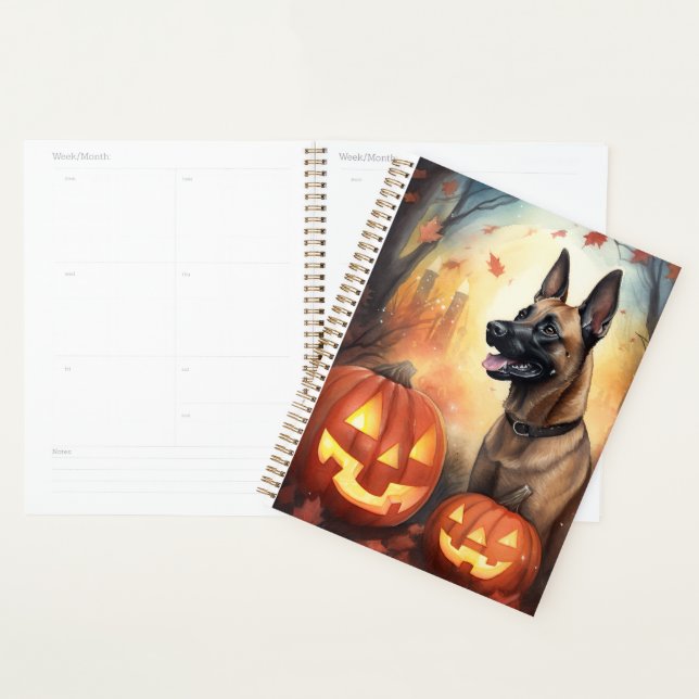 Agenda Malinoi belga de Halloween con calabazas temerosas (Demostración)