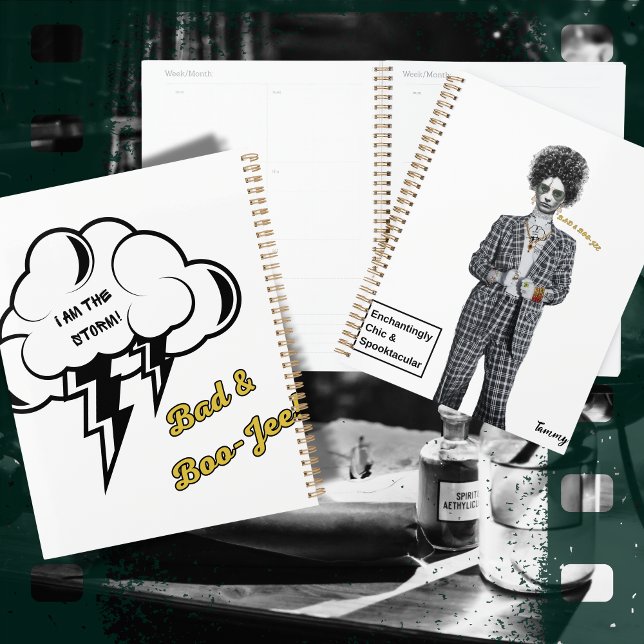 Agenda Malo y bú-jee "Soy la tormenta" gótico (Subido por el creador)