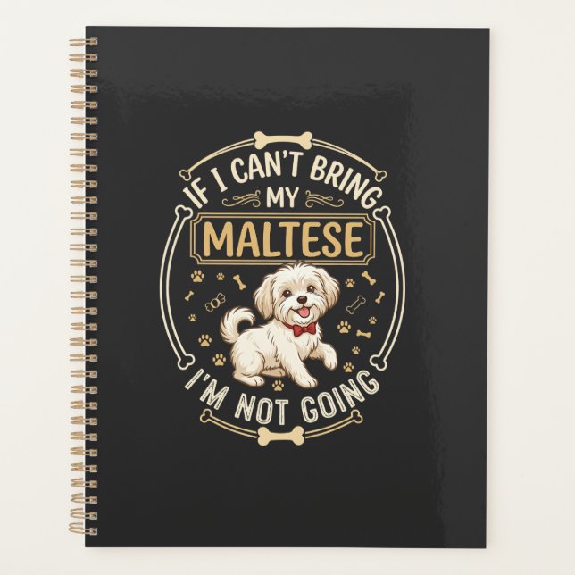 Agenda Maltés No Va Perro Corbata Roja Hueso Marco (Anverso)