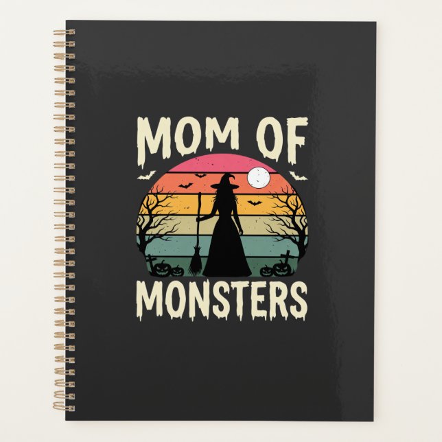 Agenda Mamá de monstruos de Halloween Bruja Atardecer (Anverso)