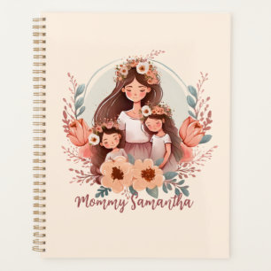 Agenda Mamá e hijas con antecedentes florales