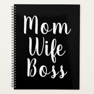 Agenda Mamá esposa jefe personalizado moderno negro guión