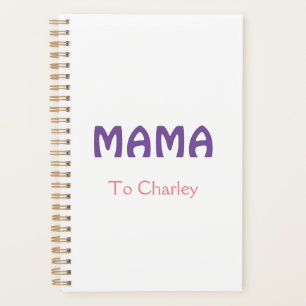 Agenda Mama feliz madres retro púrpura agregar texto nomb