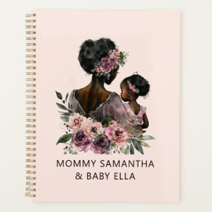 Agenda Mamá floral personalizada y bebé