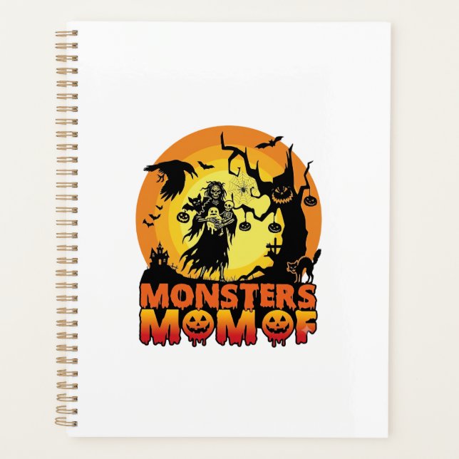 Agenda Mamá Monstruos Halloween Monstruo Fantasma Esquele (Anverso)