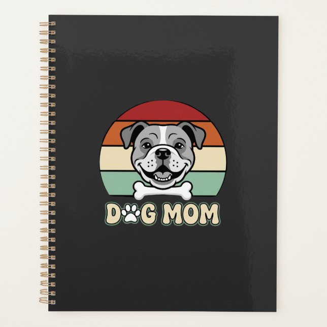Agenda Mamá Perro Retro Vector Bulldog (Anverso)
