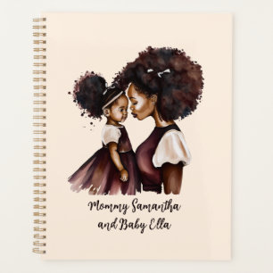 Agenda Mamá y hija negras personalizadas (5)