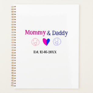 Agenda Mamá y papá padres nuevos añaden nombre fecha de c