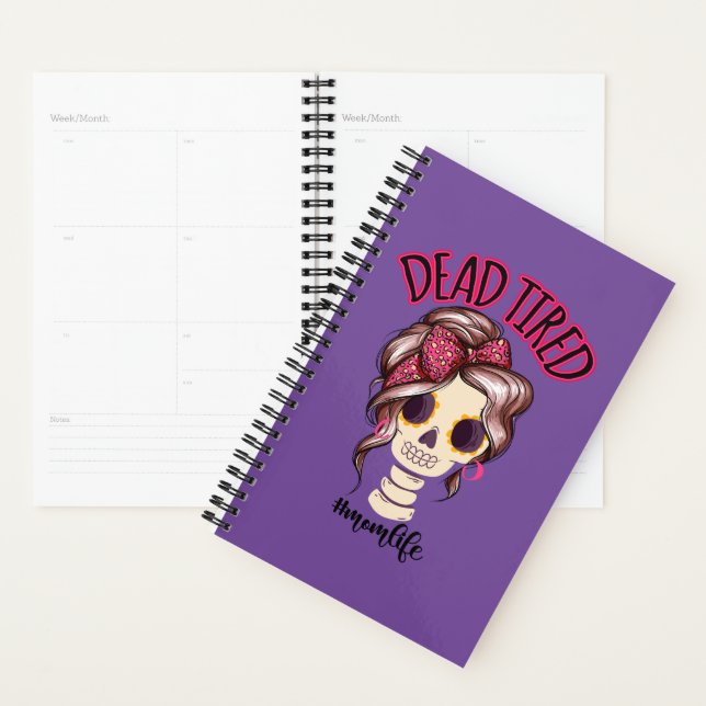 Agenda Mami Cansada Muerta Vida Skeleton Messy Bun Bandan (Demostración)