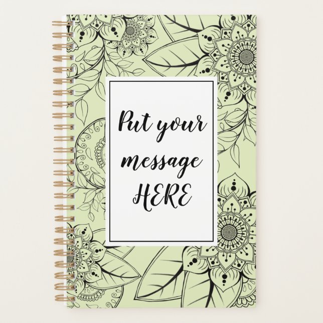 Agenda Manala Weekly Planner dibujado a mano verde (Anverso)