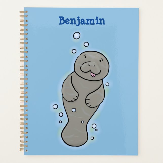 Agenda Manatí de bebé con ilustracion de burbujas (Anverso)