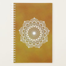 Mandala Blanco sobre Fondo Dorado