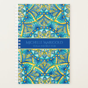 Agenda Mandala Blue Floral Turquoise Pattern Yoga