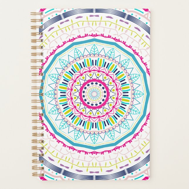 Agenda mandala colorida (Anverso)