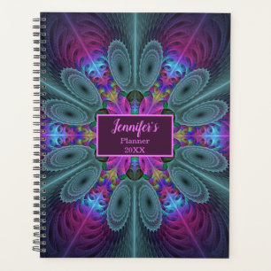 Agenda Mandala Colorido Arte Fractal Kaleidoscope Nombre 