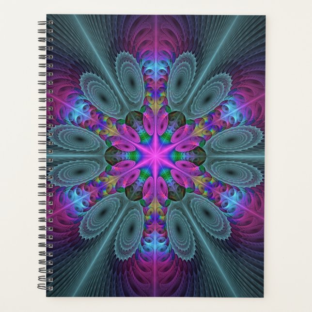 Agenda Mandala Colorido y llamativo arte fractal Kaleidos (Anverso)
