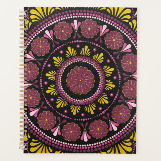 Agenda Mandala elegante de oro rosado, flor de arte de ba