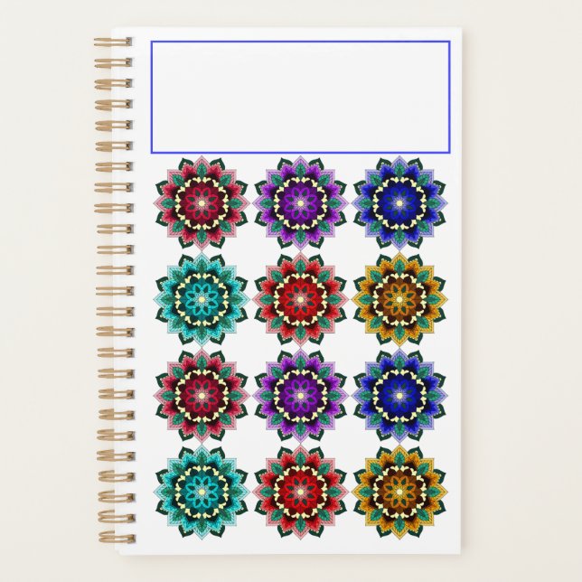 Agenda Mandala en varios colores (Anverso)