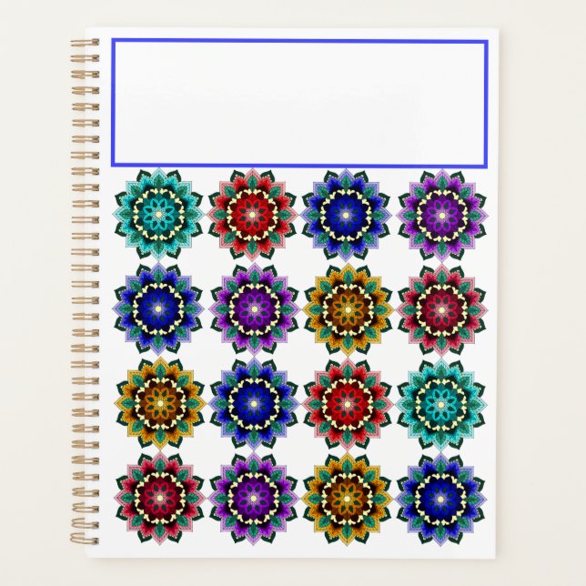 Agenda Mandala en varios colores (Anverso)