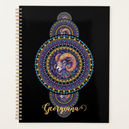 Agenda Mandala ornamental Aries Whimsical Personalizada